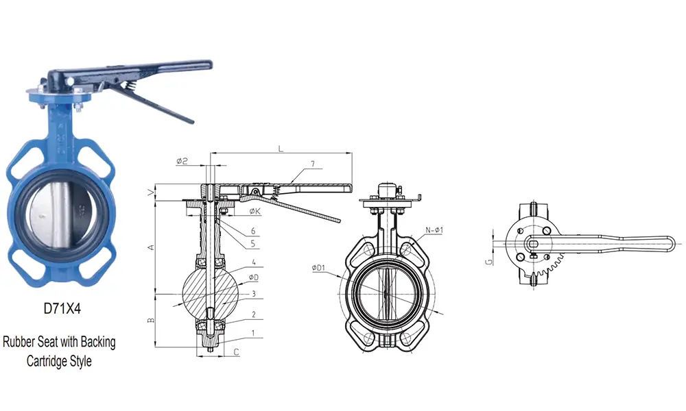 BS EN 593 Universal Wafer Butterfly Valve